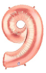 34" Megaloon Number 9 - Rose Gold - Betallic