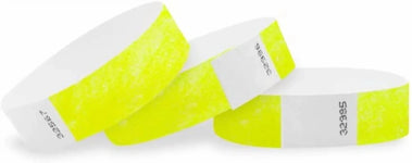 3/4" Tyvek Wristband - Neon Yellow (100ct) - Winner Party