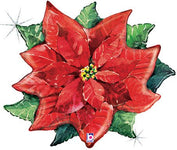 34" Watercolor Poinsettia Holographic - Betallic