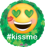 St. Pats Kiss Me Emoticon 17" Balloon