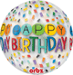 Happy Birthday Rainbow Orbz 16" Balloon