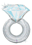 38" Platinum Wedding Ring Holographic Foil Balloon - Betallic