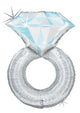 38" Platinum Wedding Ring Holographic Foil Balloon - Betallic