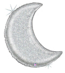 Silver Glitter Moon 42" Balloon