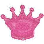 36" Foil Balloon - Glittering Pink Crown - Betallic