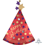36" Red Satin Birthday Party Hat (5ct) - Anagram