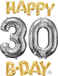 Happy 30 B•Day Bunch Gold/Silver