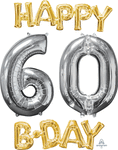 Happy 60 B•Day Bunch Gold/Silver