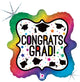 Rainbow Grad Hats Holographic 18" Balloon