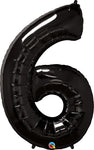 34" Number 6 Black