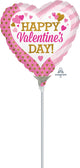 Happy Valentine's Day Pink and Gold 4" Air-fill Balloon (requires heat sealing)