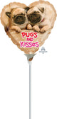 Pugs and Kisses 9" Air-fill Balloon (requires heat sealing)