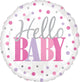 Hello Baby Dots Pink 18" Balloon