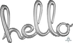 Phrase Hello Silver Consumer Inflate 39" Balloon