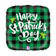 Happy St. Patrick's Day Buffalo Plaid 18" Balloon