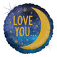 Love You ... To The Moon And Back 18" Glitter Holographic Balloon