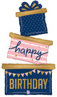 37" Navy Birthday Gift Trio - Betallic