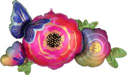 37" Satin Infused Flower & Butterfly - Anagram