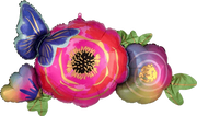 37" Satin Infused Flower & Butterfly - Anagram