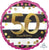 Pink & Gold Milestone 50 Holographic 18" Balloon