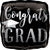 Congrats Grad Silver/Black 18" Balloon