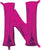 16" Letter N Pink