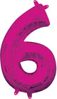 16" Number 6 Pink