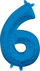 16" Number 6 Blue