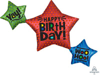39" Happy Birthday Satin Star Trio - Anagram
