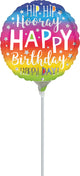 Hip Hip Hooray Bday 9" Air-fill Balloon (requires heat sealing)