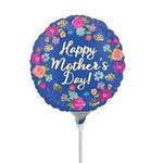 4" Happy Mothers Day Blue Floral (100ct) - Anagram