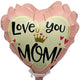 4" Love You Mom Pink Crown Heart (100ct)  - Party America