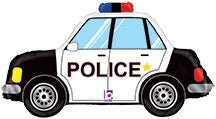 40" Police Car - Betallic