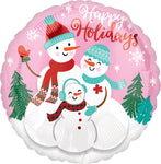 Happy Holiday Snow Family 17" Balloon