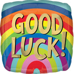 Good Luck Rainbow Stripes 17" Balloon