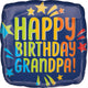 Happy Birthday Grandpa Blue Rainbow 17" Balloon