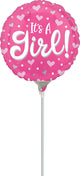 It's A Girl Hearts and Dots 9" Air-fill Balloon (requires heat sealing)