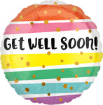 Get Well Bold Stripes 17" Balloon