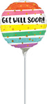 Get Well Bold Stripes 9" Air-fill Balloon (requires heat sealing)