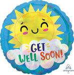 Iridescent Get Well Happy Sun 18" Balloon