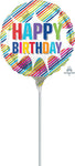 4" Happy Birthday Striped Burst