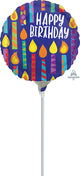 Happy Birthday Happy Candles 9" Air-fill Balloon (requires heat sealing)