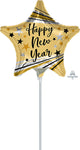 Happy New Year Bursts and Stars 9" Air-fill Balloon (requires heat sealing)