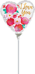 Love You Ombré Flowers 9" Air-fill Balloon (requires heat sealing)