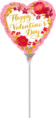 Happy Valentine's Day Floral Wreath 4" Air-fill Balloon (requires heat sealing)