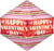 Happy Valentine's Day Stripes And Glitter 17" Balloon