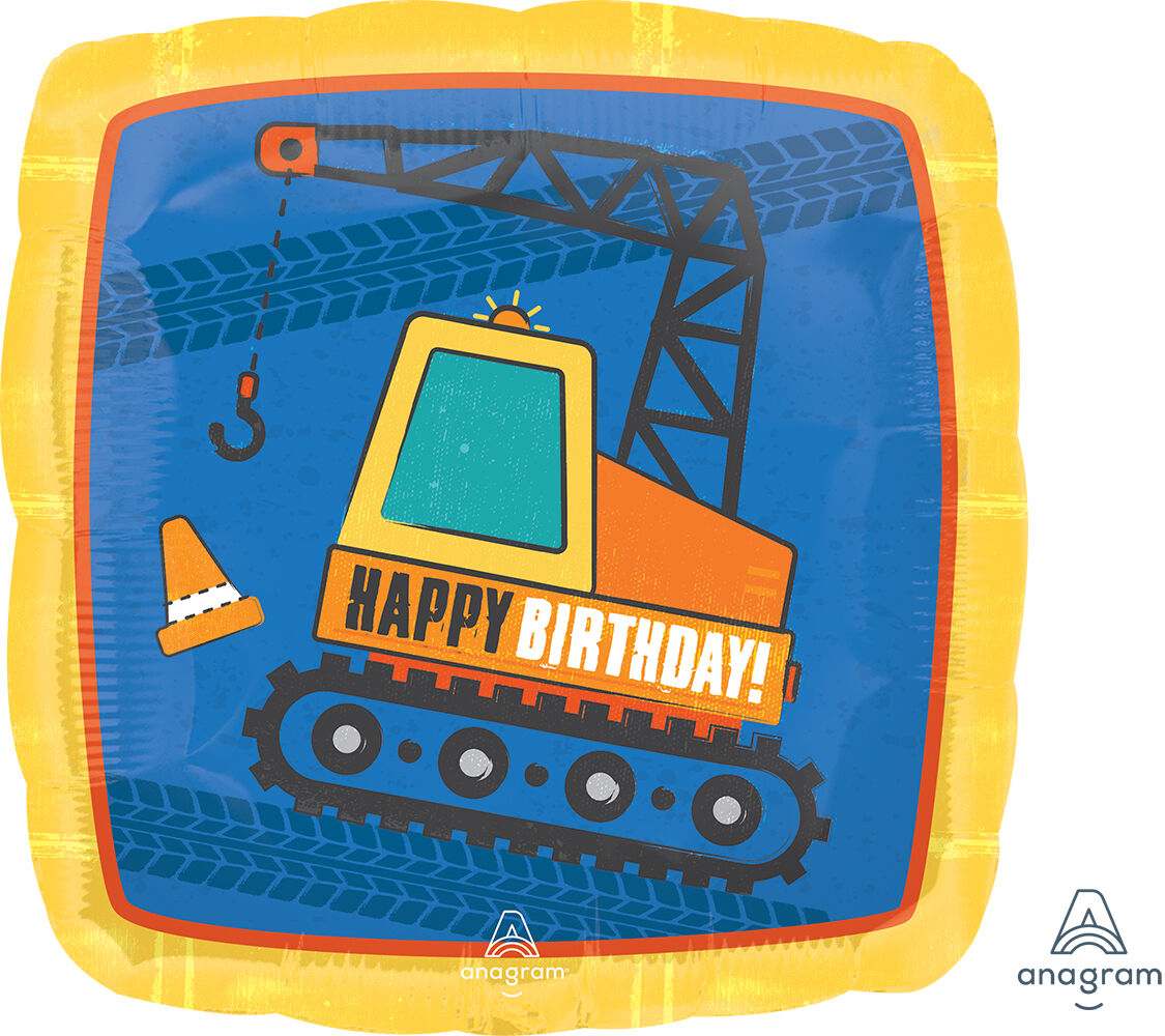 Construction Happy Birthday 18″ Balloon