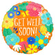 Get Well Orange Floral 17" Balloon