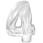 Number 4 - Silver 38″ Balloon