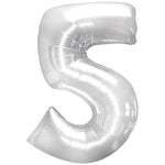 Number 5 - Silver 38″ Balloon